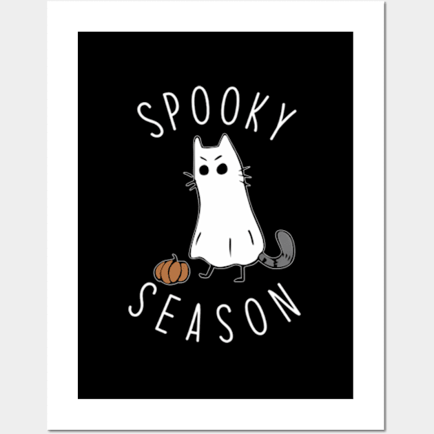 Ghost Cat Spooky Season Halloween Cat Wall Art by Sink-Lux